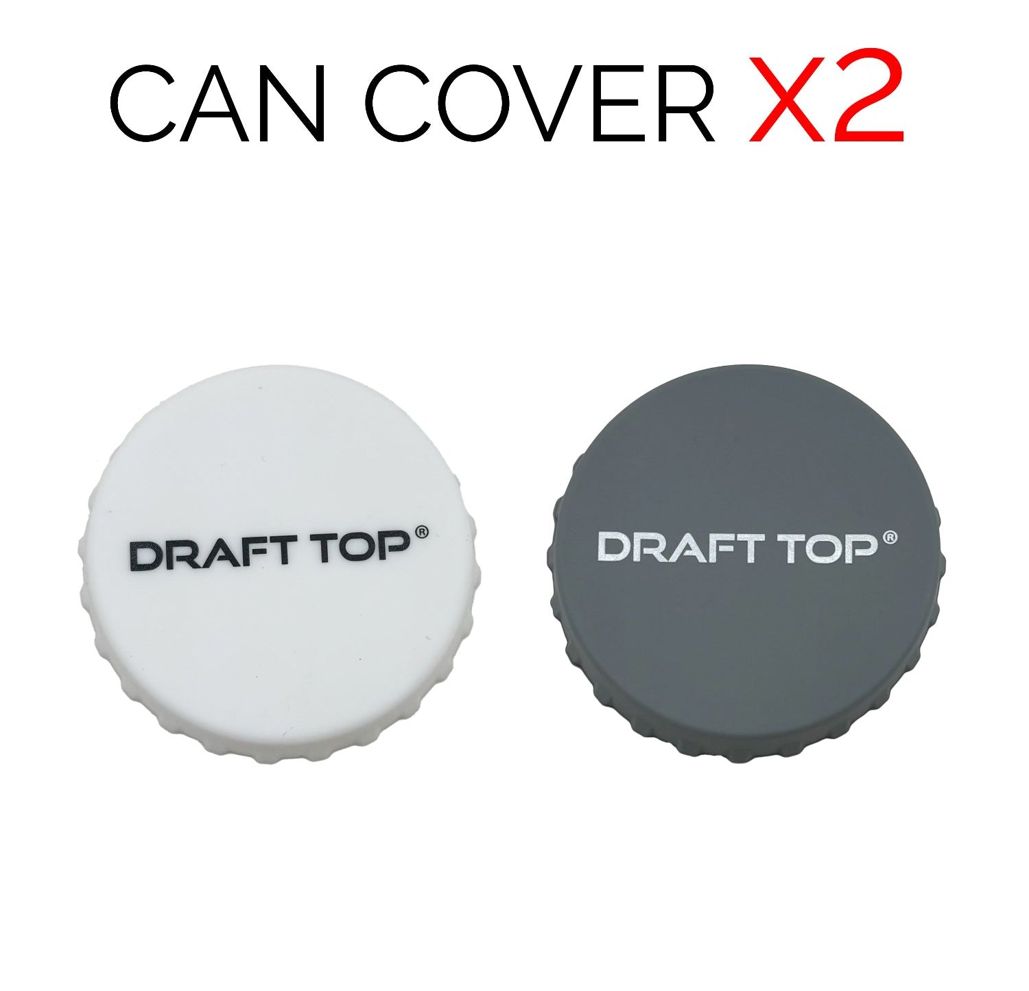 Can Covers-Can Cover-Draft Top-White + Grey-2 Pack-Draft Top