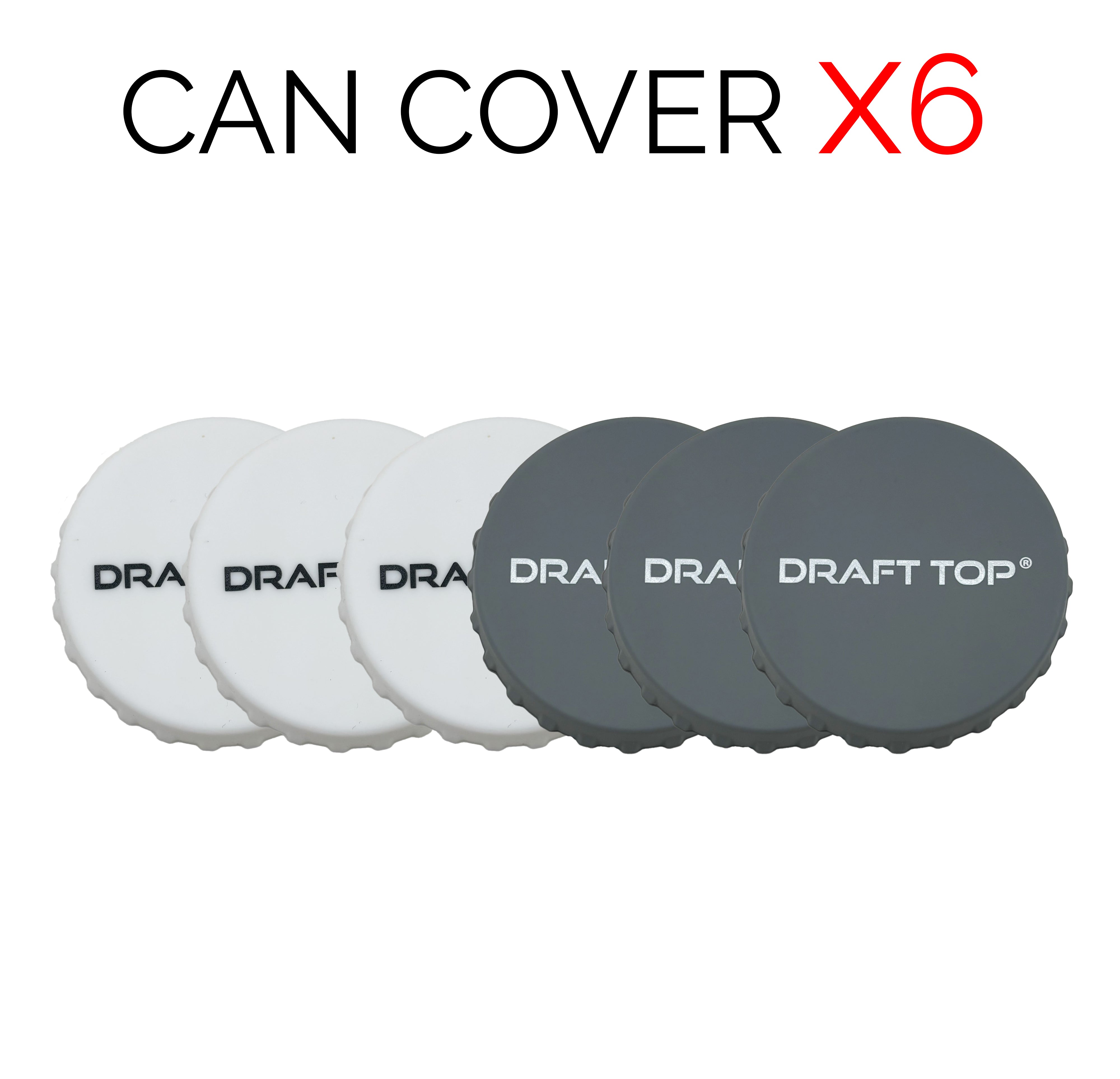 Can Covers-Can Cover-Draft Top-White + Grey-6 pack-Draft Top