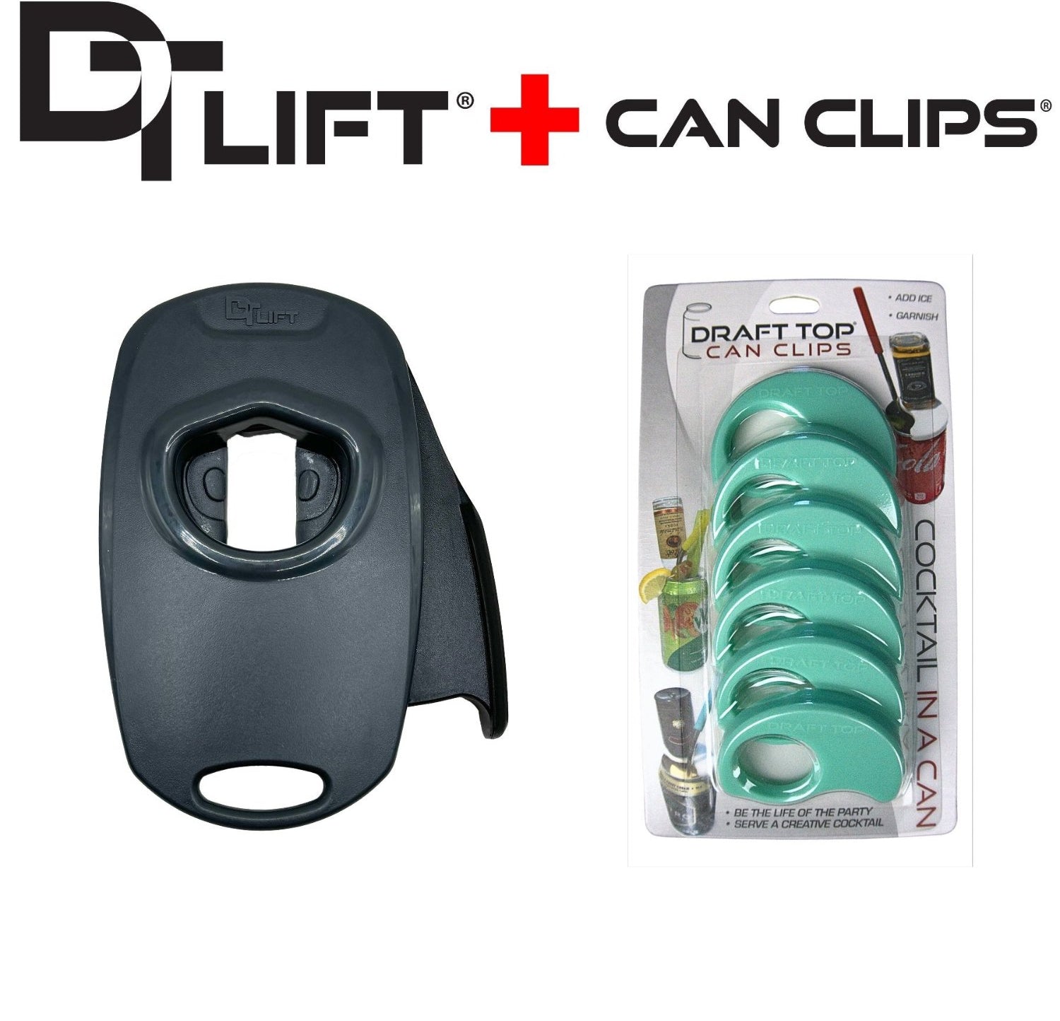 Draft Top® Lift Universal + Can Clip 6 Pack New & Improved-DT Universal-Draft Top-Black Grey + Teal-Draft Top