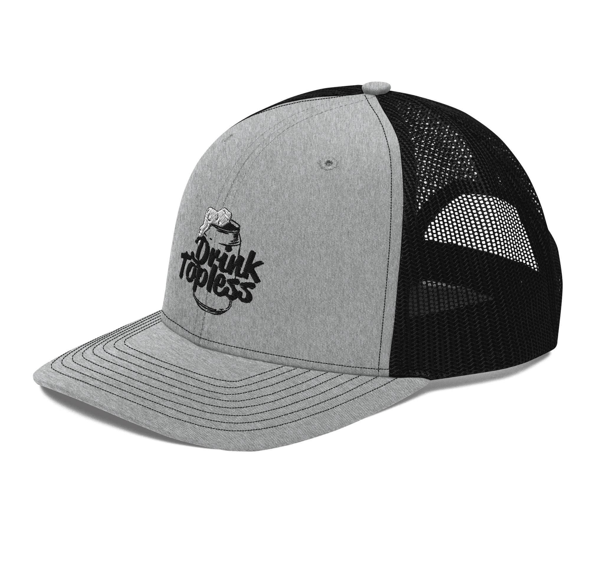Drink Topless - Trucker Hat-Merchandise-Draft Top-Heather Grey/White-Draft Top