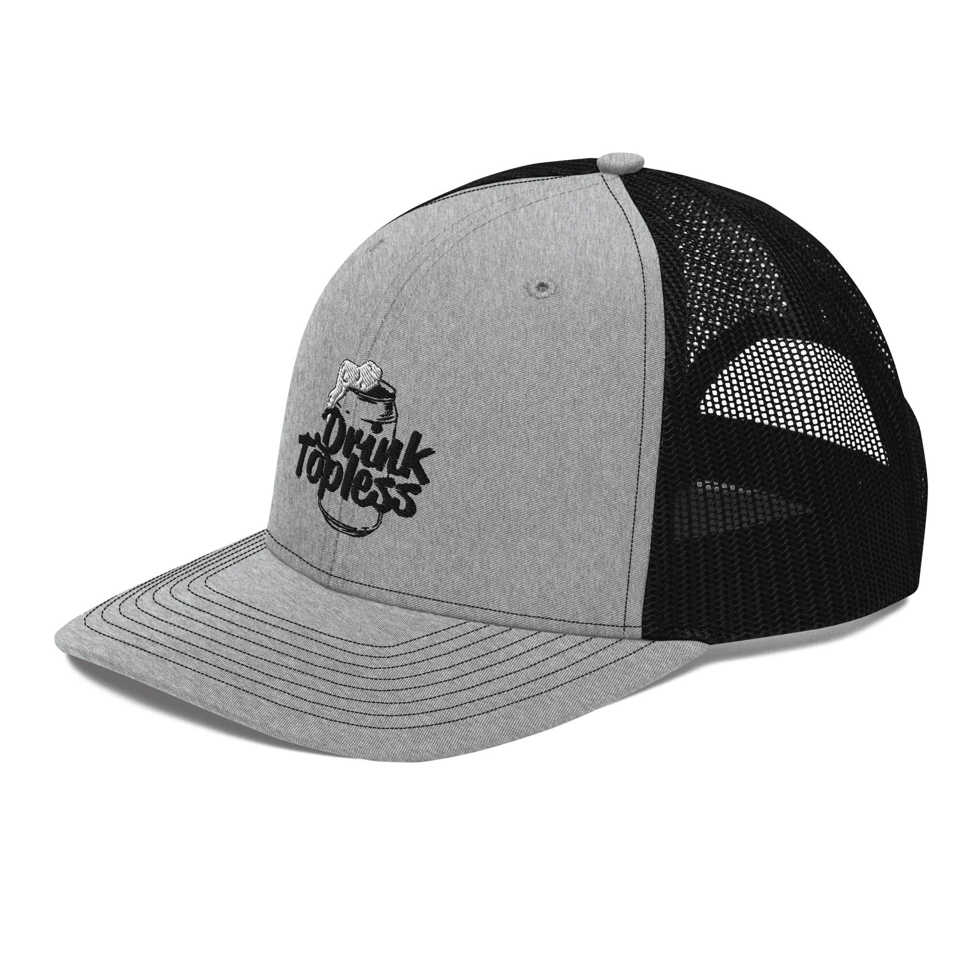Drink Topless - Trucker Hat-Merchandise-Draft Top-Heather Grey/White-Draft Top