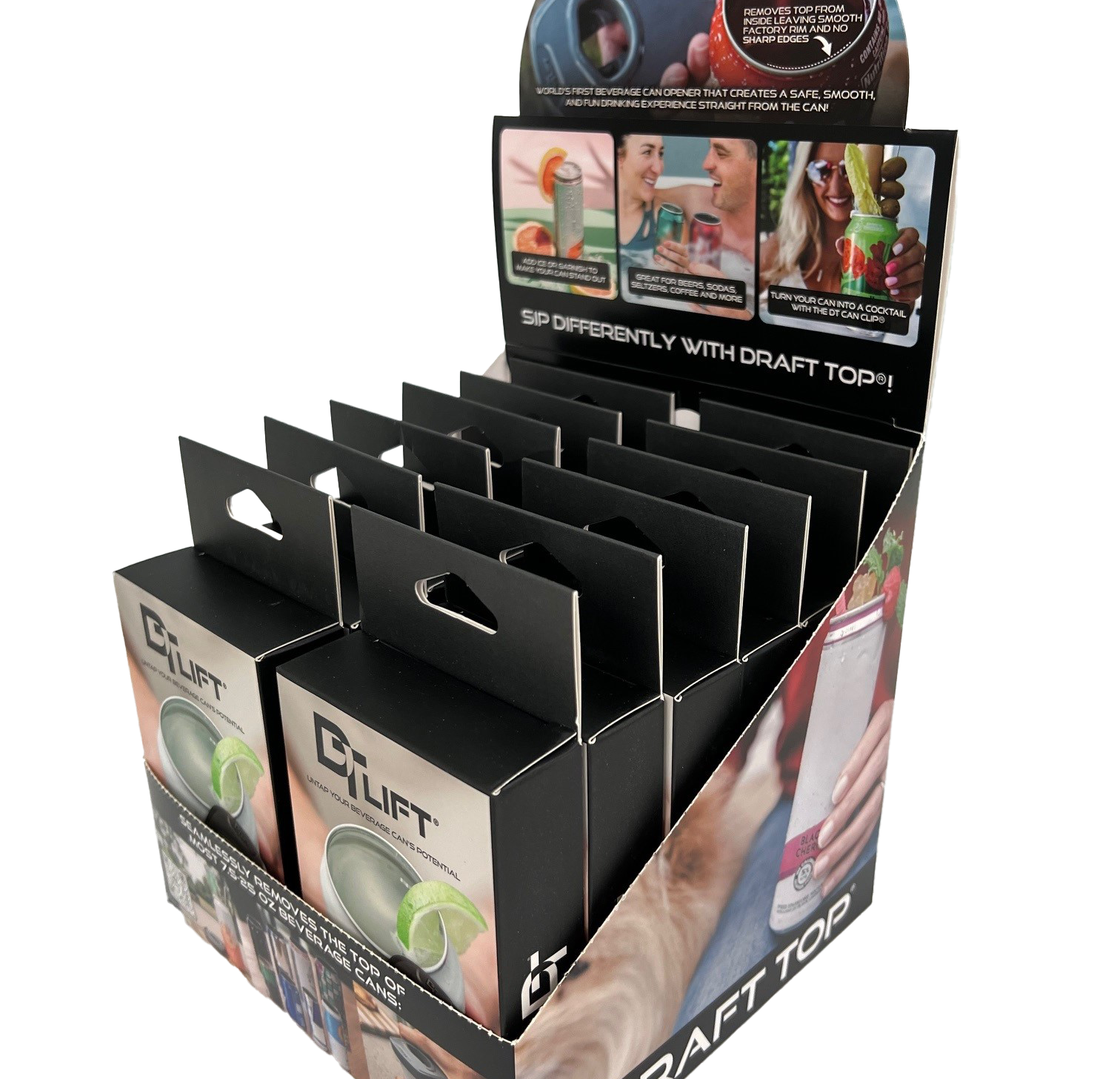 Shelf Display - Draft Top LIFT Universal Grey & Black (12 Units)-Wholesale-Draft Top-Draft Top